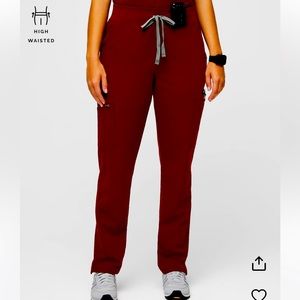 Figs women’s high waisted Yola scrub pants size Small Burgundy